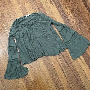 Hollister Bell Sleeve Lace Up Top